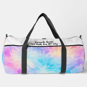 Träumerische Pastell-Tie-Dye-Monogramm-Persönliche Duffle Bag