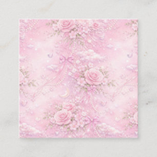 Träumerische rosa Rosen Blumenperlen Schleifen Fun Begleitkarte
