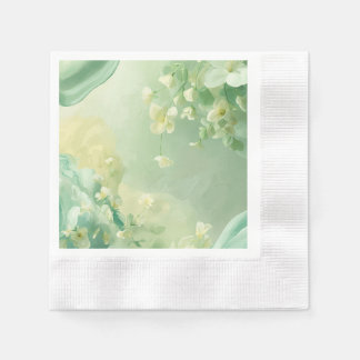 träumerische Soft Sage und Mintgrün Floral Serviette