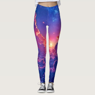 Träumerische Wolken: Himmlische Sonnenuntergangs-M Leggings