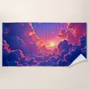 Träumerische Wolken: Himmlische Sonnenuntergangs-M Strandtuch