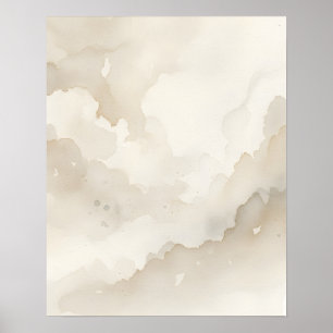 Träumerische Wolken Neutrale Badezimmer-Wandkunst Poster