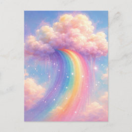 Träumerische Wolken-Regenbogen - Pastell-Malstil Postkarte