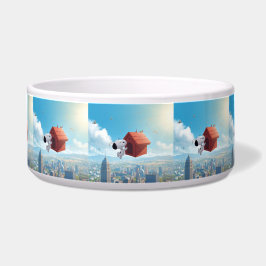 Träumerischer Beagle Floating City Comic-Illustrat Napf