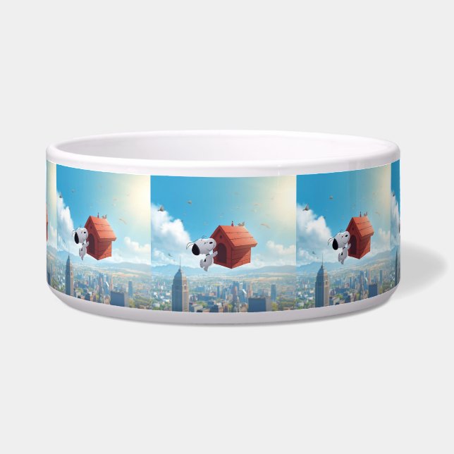 Träumerischer Beagle Floating City Comic-Illustrat Napf (Vorderseite)