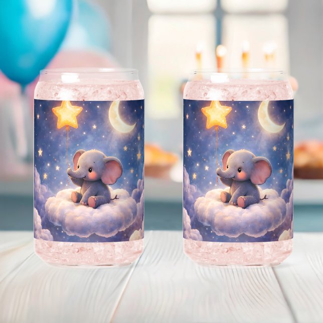 Träumerischer Elefant und Mitternachtssterne 16 Un Dosenglas (Insitu (Baby Party))