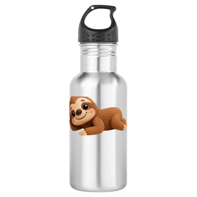 Träumerischer Faultier Edelstahlflasche (Vorderseite)