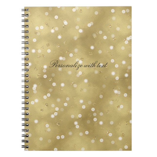 Träumerischer GoldBokeh Confetti Notizblock (Vorderseite)