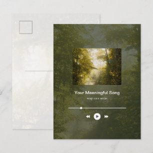 Träumerischer goldener Park Kunstfoto Musikplayer Postkarte
