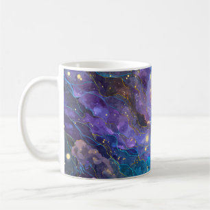 Träumerischer lila Galaxie-Sternenfeld-Kunstbecher Kaffeetasse