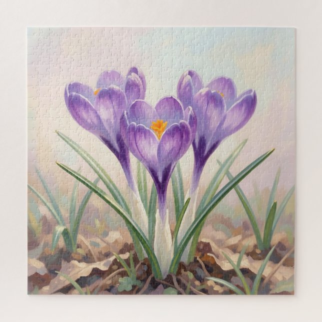 Träumerischer lila Krokus-Frühlingsblüte (Vertikal)