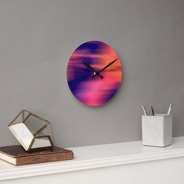 Träumerischer Pastell-Aura-Gradient-Unschärfe-Abst Runde Wanduhr (Büro)