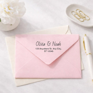 Träumerischer rosa floraler Absender-Stempel Gummistempel