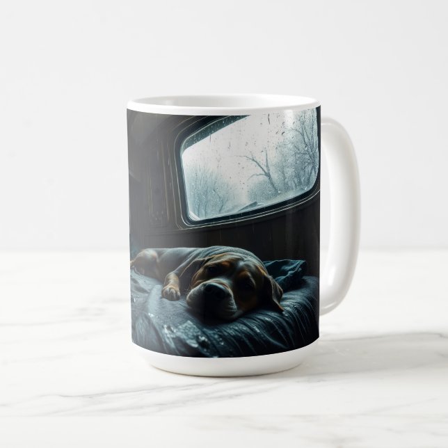 Träumerischer RV-Hundeschlaf Kaffeetasse (VorderseiteRechts)
