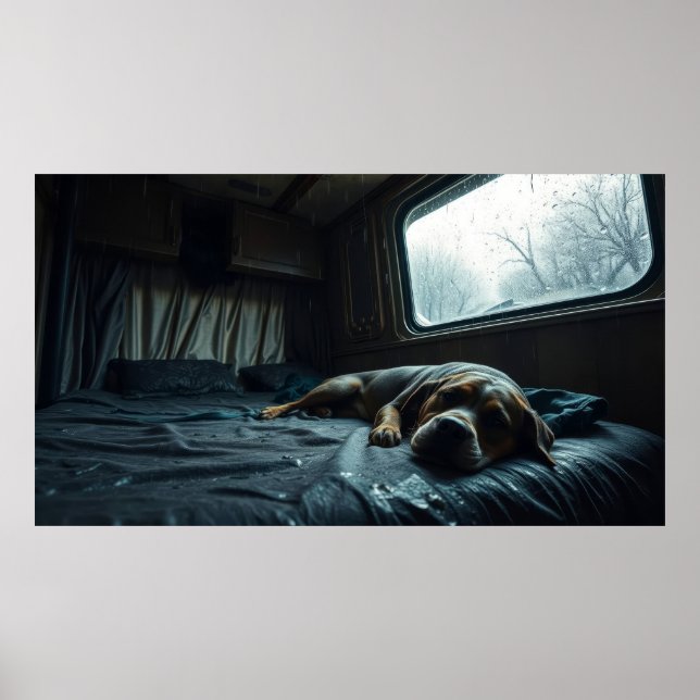 Träumerischer RV-Hundeschlaf Poster (Vorne)
