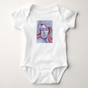 Träumerisches Ätherisches Frauenporträt Surreal Fl Baby Strampler
