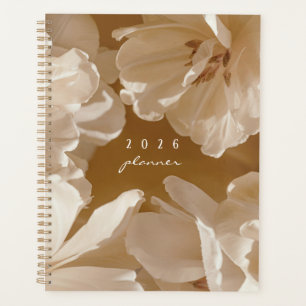 Träumerisches beige / braunes Floraldesign Planer