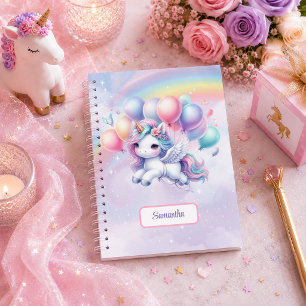 Träumerisches Einhorn Rosa Lila Mädchen Geburtstag Notizblock
