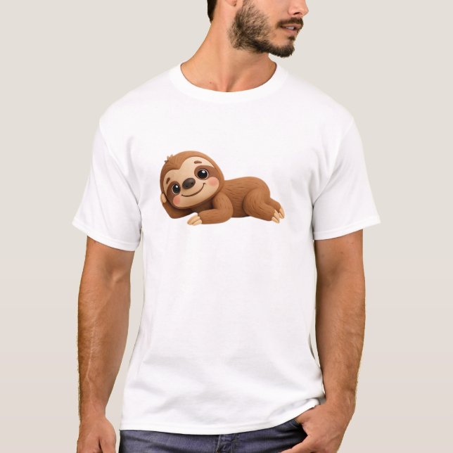 Träumerisches Faultier T-Shirt (Vorderseite)