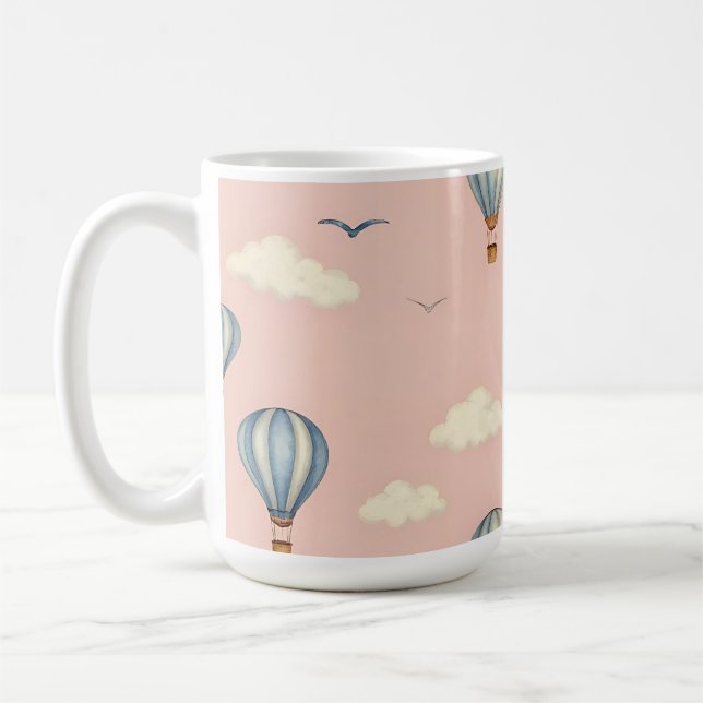 Träumerisches Heißluftballon-Himmel-Muster Kaffeetasse (Links)