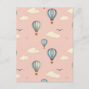 Träumerisches Heißluftballon-Himmel-Muster Postkarte