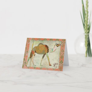 Träumerisches Kamel-Monogramm Notecard