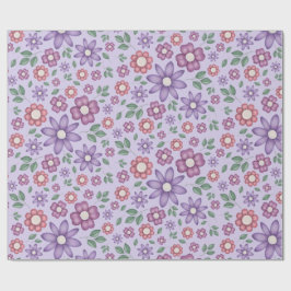 träumerisches Lavendel-Pastell-Blumenmuster Geschenkpapier