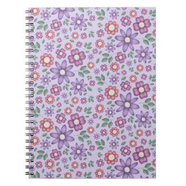 träumerisches Lavendel-Pastell-Blumenmuster Notizblock