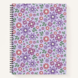 träumerisches Lavendel-Pastell-Blumenmuster Notizbuch