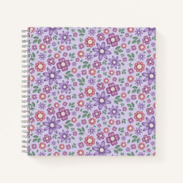 träumerisches Lavendel-whimsical-Blumenmuster Notizbuch