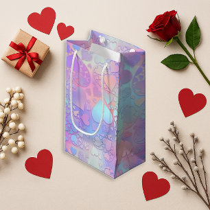 Träumerisches Pastell-Holografisches-Herz-Wolken-M Kleine Geschenktüte