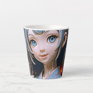 Träumerisches Porzellan-Anime-Mädchen Milchtasse