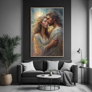Träumerisches romantisches Ölplakat 'Ethereal Love Poster