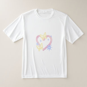 Träumerisches Schmetterling- und Herz-Ästhetik-Gra T-Shirt
