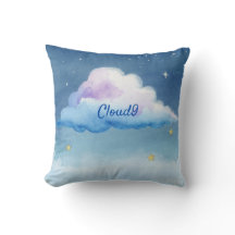 Träumerisches Wasserfarben-Cloud9-Wurfkissen