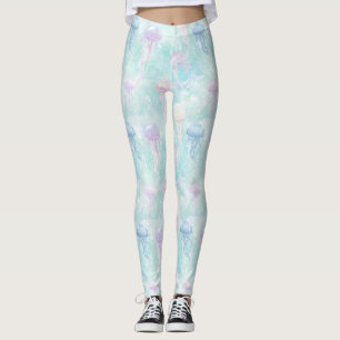 Träumerisches Wasserfarben-Quallen-Ozean-Muster (2 Leggings