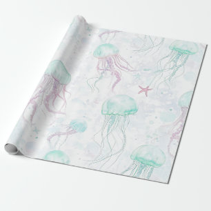 Träumerisches Wasserfarben-Quallen-Ozean-Muster Geschenkpapier