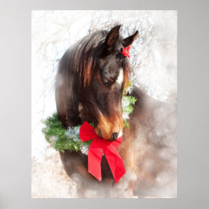 Träumerisches Weihnachtspferd Poster