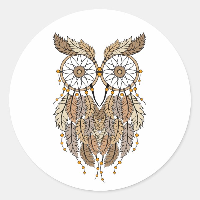 Träumerowulle, Traumfänger Runder Aufkleber (Vorderseite)