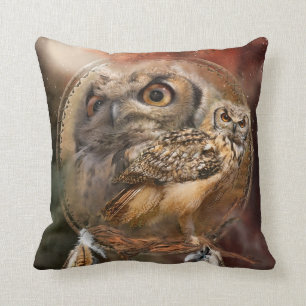 Traumfänger - Eulen-Geist-Kunst-Designer-Kissen Kissen
