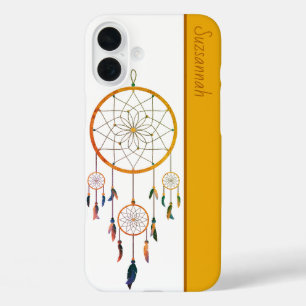Traumfänger Farbige Federn Boho Benutzerdefinierte iPhone 16 Plus Hülle