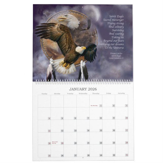 Traumfänger-Geist-Tierkunst-Kalender 2015 Kalender (Jan 2026)