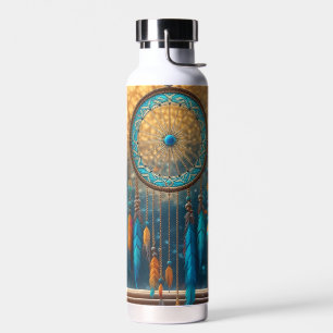 Traumfänger in herbstlichen Fenstergestürzten Blät Trinkflasche