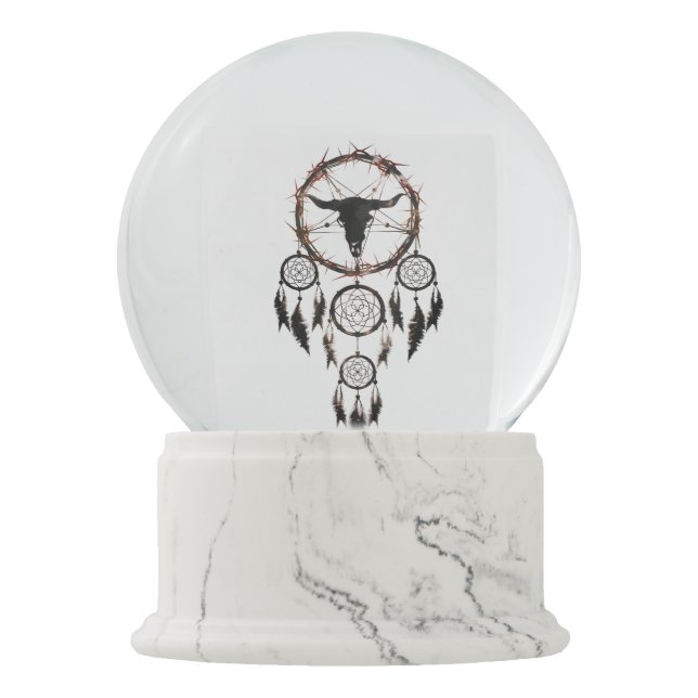 Traumfänger-Pentagramm Schneekugel (Vorderseite)