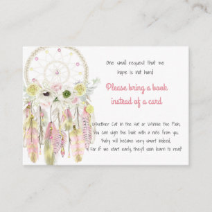 Traumfänger Pink Gelb Baby Shower Buchanfrage Begleitkarte