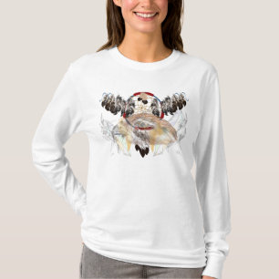 Traumfänger-und Feder-Falke Gesichts-Shirt (breit T-Shirt