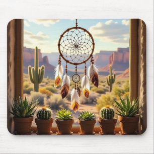 Traumfänger, Wüstenschluchten, Kakteen Mousepad