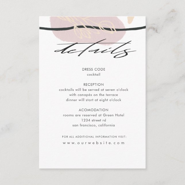 Traumfelder | Guest Information Card Begleitkarte (Vorderseite)