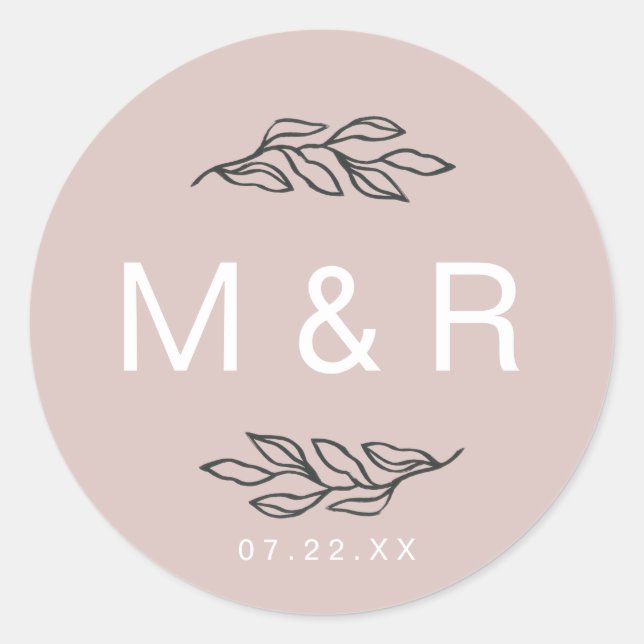 Traumfelder verschwinden | Floral Monogramm Aufkle Runder Aufkleber (Vorderseite)