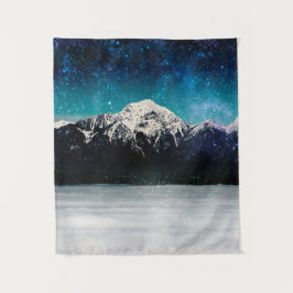 Traumgalaxischer Berg über den Wolken Wandteppich